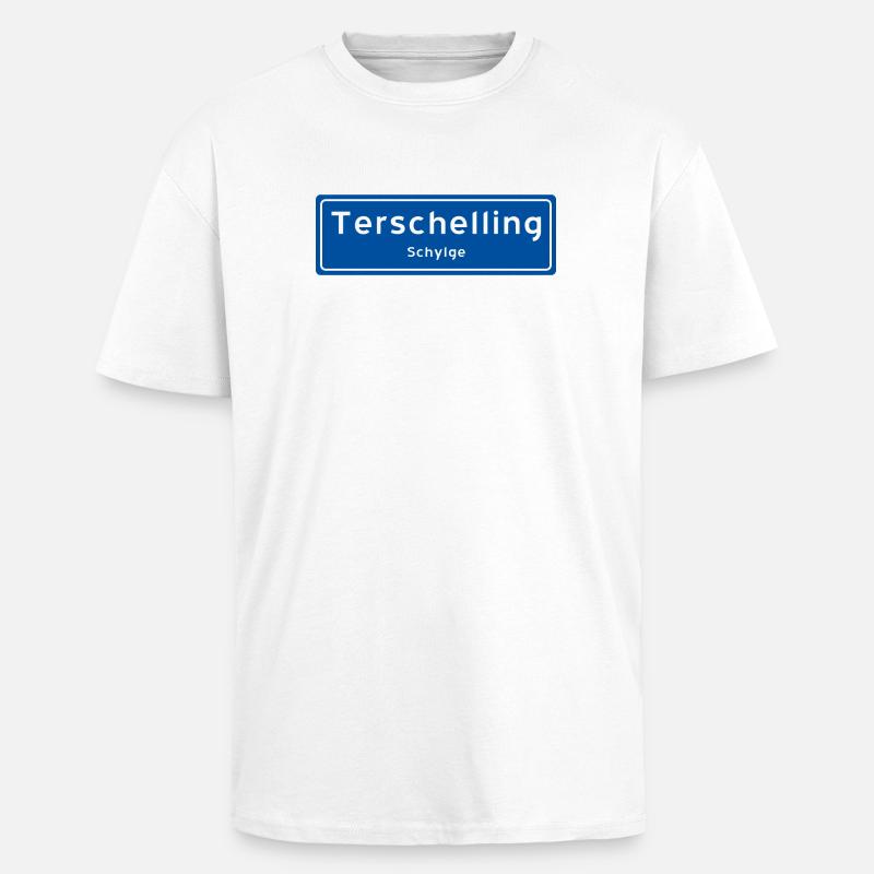 Terschelling Ortsschild - Oversized Heavyweight Unisex T-Shirt - Weiß