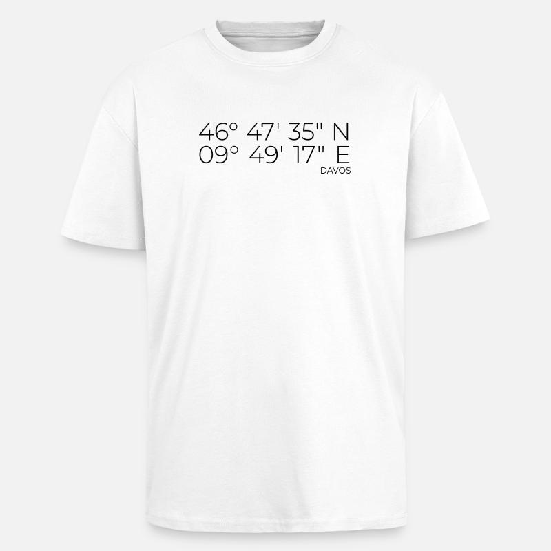 Coordinates Davos Graubünden - Unisex Oversized Heavyweight T-shirt - white
