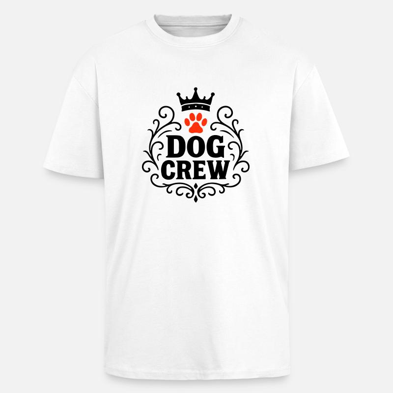 Hunde Crew - Oversized Heavyweight Unisex T-Shirt - Weiß