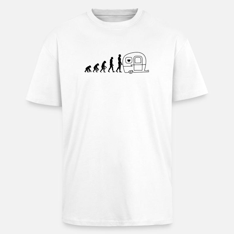 EVOLUTION CAMPING! VANLIFE MOTORHOME - Unisex Oversized Heavyweight T-shirt - white