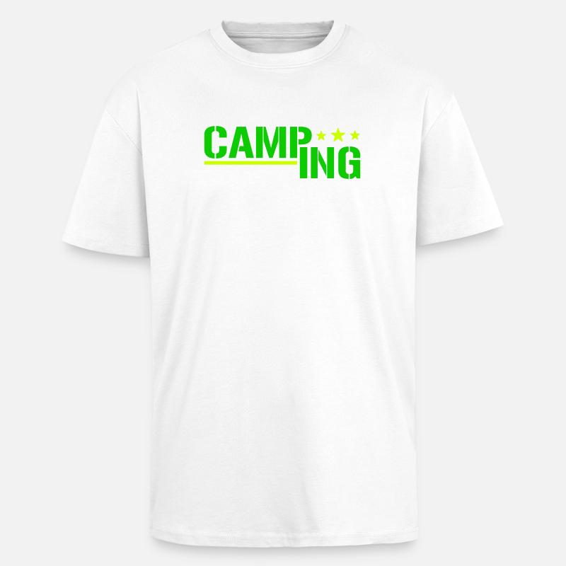 Camping - T-shirt unisexe oversize épais - blanc