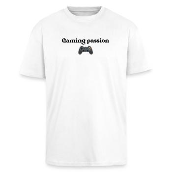 Gaming_passion - Oversized Heavyweight Unisex T-Shirt - Weiß - Vorne - Alina (178cm) & Michal (187cm)