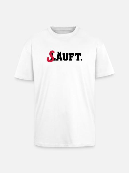 läuft säuft - Oversized Heavyweight Unisex T-Shirt - Weiß