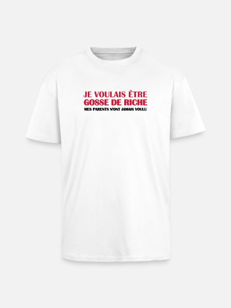 Gosse de riche - T-shirt unisexe oversize épais - blanc