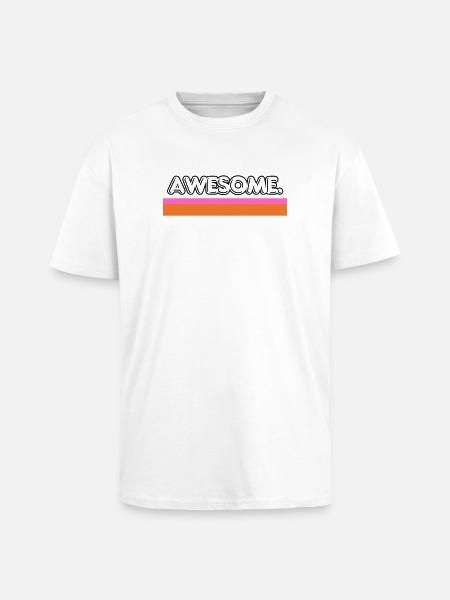 Awesome Retro Stripe - Unisex Oversized Heavyweight T-shirt - white