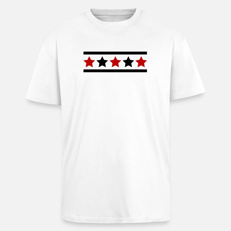 Star Pattern - Unisex Oversized Heavyweight T-shirt - white