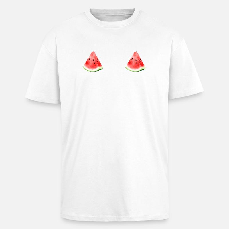 Pastèque pastèque  - T-shirt unisexe oversize épais - blanc