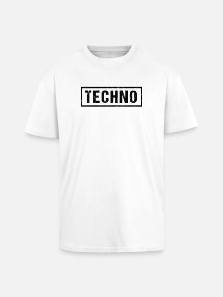 Logo techno en gras - T-shirt unisexe oversize épais - blanc
