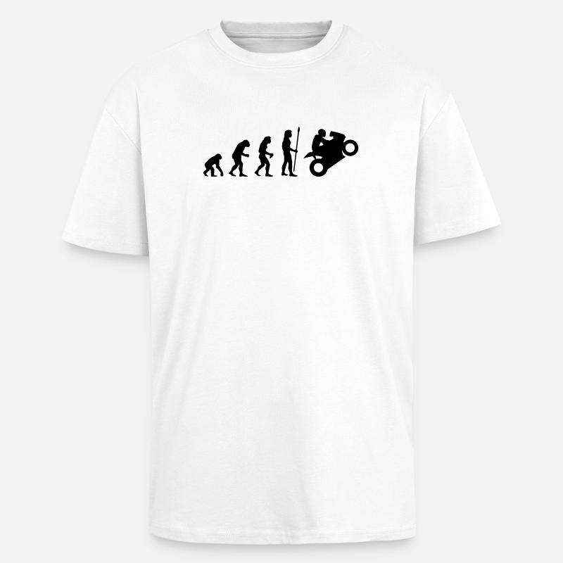 evolution_biker - Oversized Heavyweight Unisex T-Shirt - Weiß