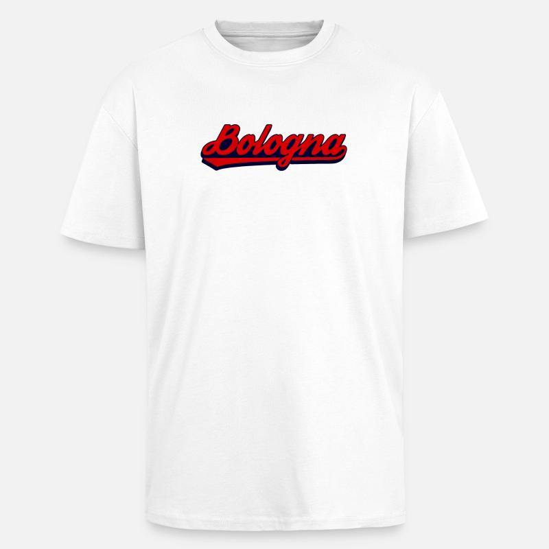 Bologna Script Rétro Design - T-shirt unisexe oversize épais - blanc