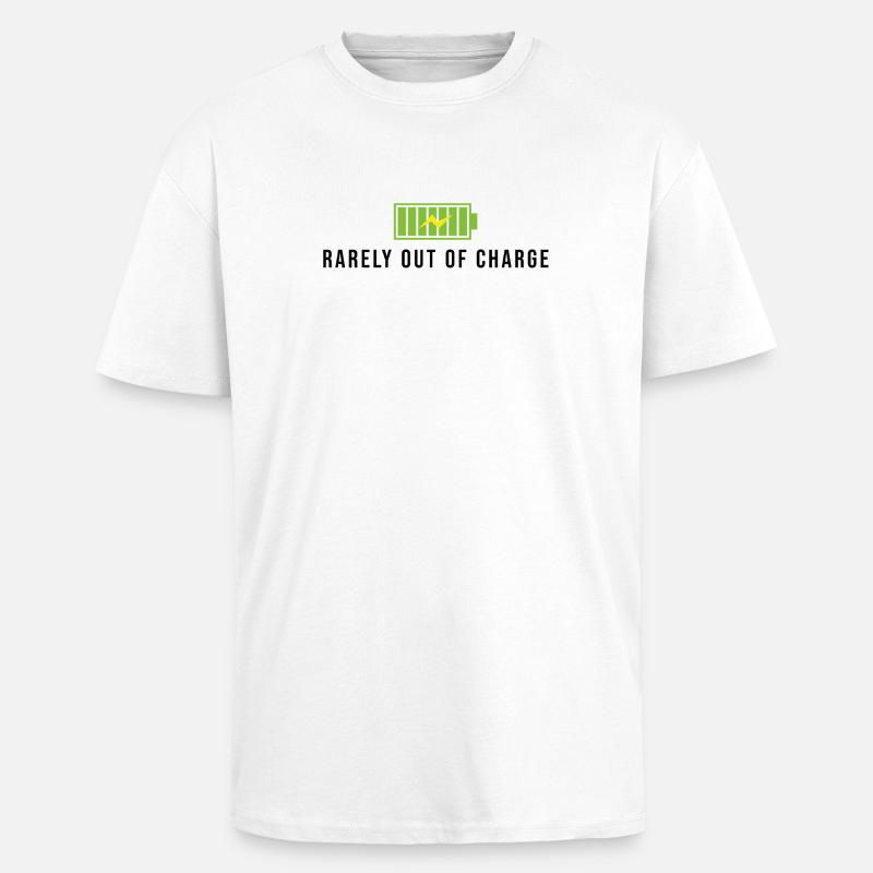 Batterie de vélo électrique rarement déchargée - T-shirt unisexe oversize épais - blanc