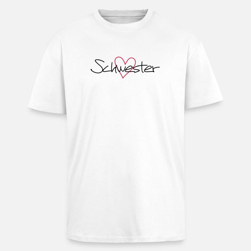 Herz Schwester Schwesterherz Geschenk Liebe - Oversized Heavyweight Unisex T-Shirt - Weiß