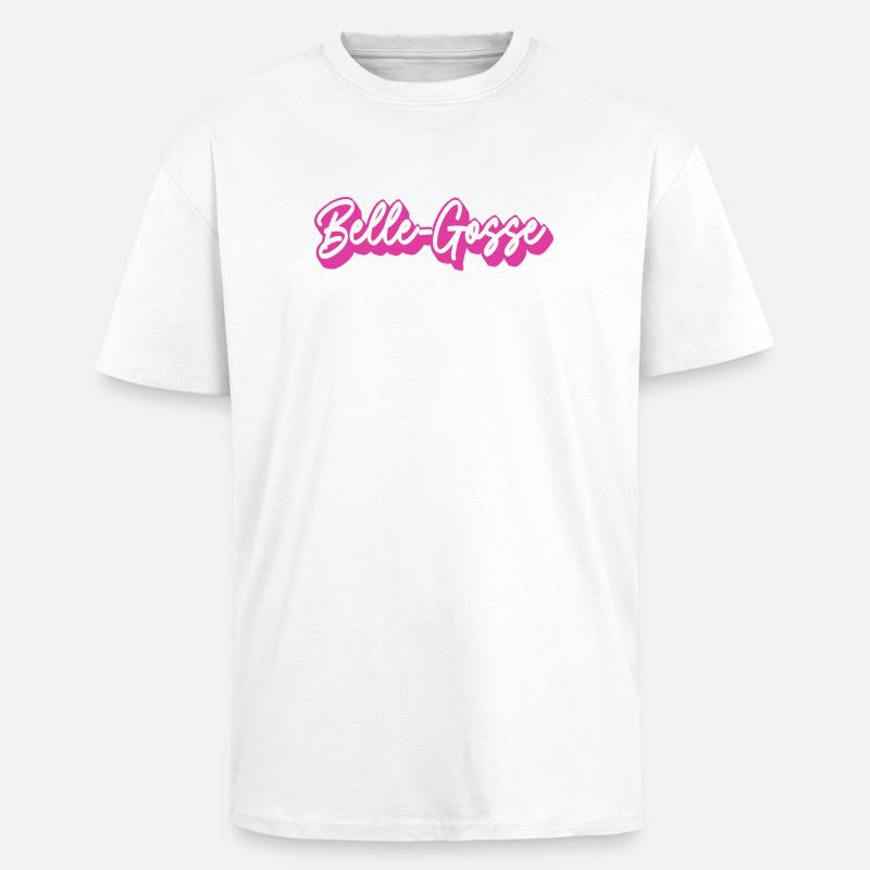 Belle Gosse Script Rose - T-shirt unisexe oversize épais - blanc
