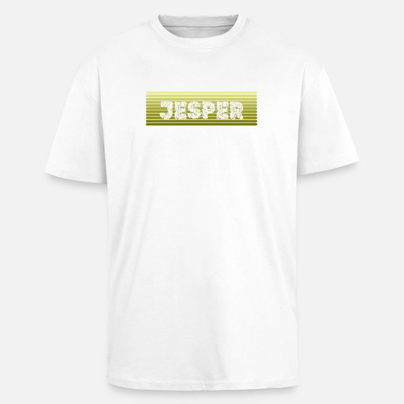 Nom : Jesper - T-shirt unisexe oversize épais - blanc