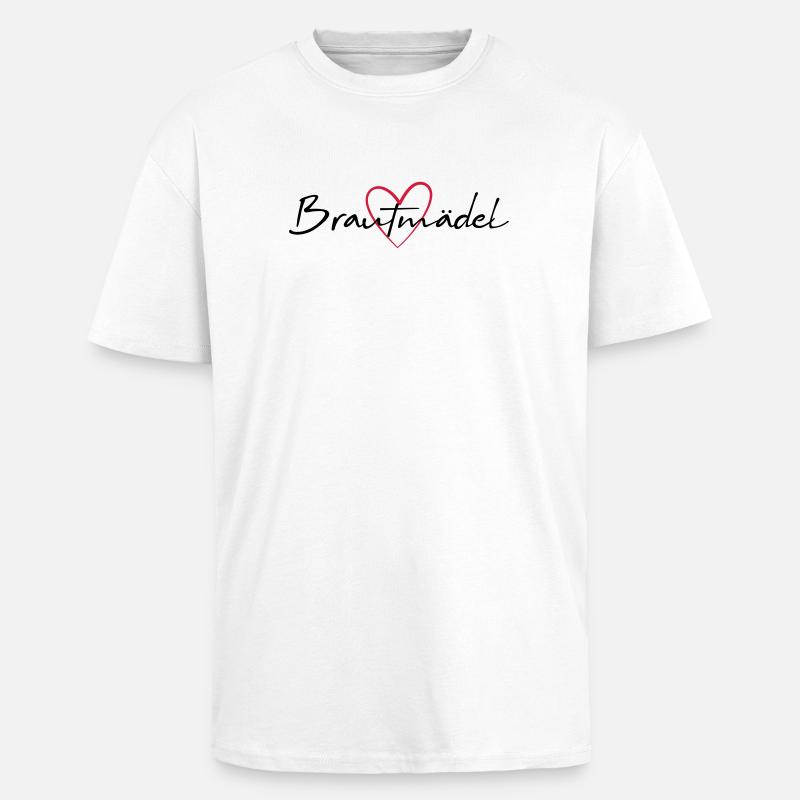 Brautmädel Herz Junggesellinnenabschied - Oversized Heavyweight Unisex T-Shirt - Weiß