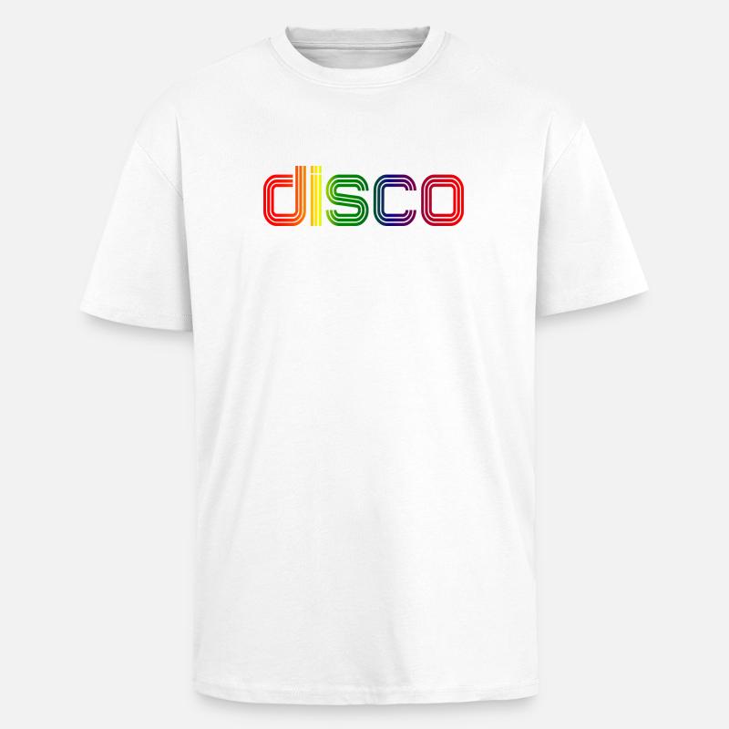 Disco Spectrum Neon Retro - Oversized Heavyweight Unisex T-Shirt - Weiß