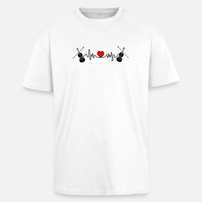 Cardio Herzfrequenz Violine - Oversized Heavyweight Unisex T-Shirt - Weiß