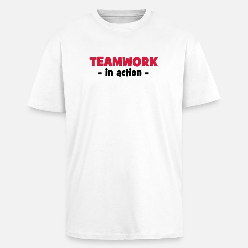 Travail d’équipe en action - T-shirt unisexe oversize épais - blanc