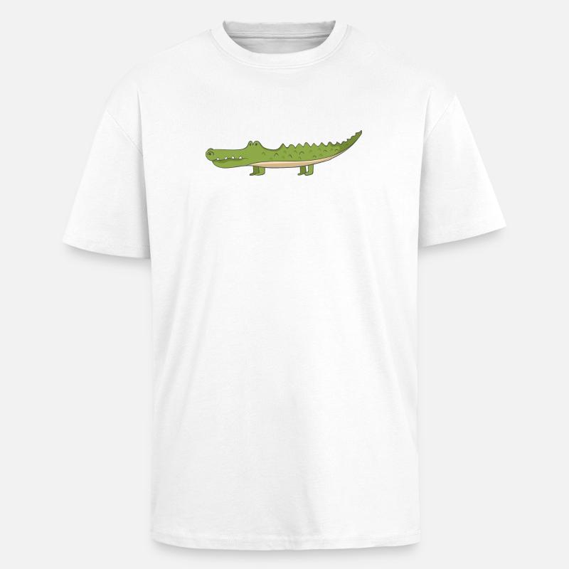 Crocodile - T-shirt unisexe oversize épais - blanc