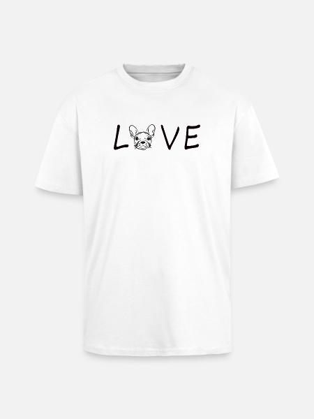 I love my French Bulldog - Unisex Oversized Heavyweight T-shirt - white