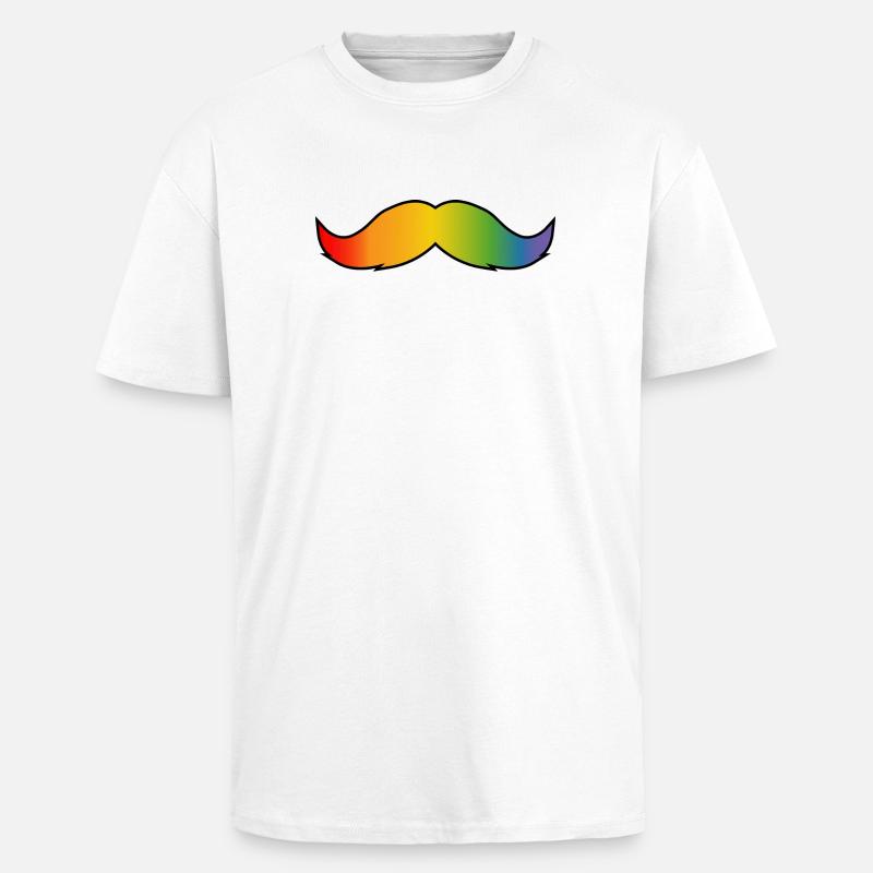 Regenbogen Bart queer schwarz - Oversized Heavyweight Unisex T-Shirt - Weiß