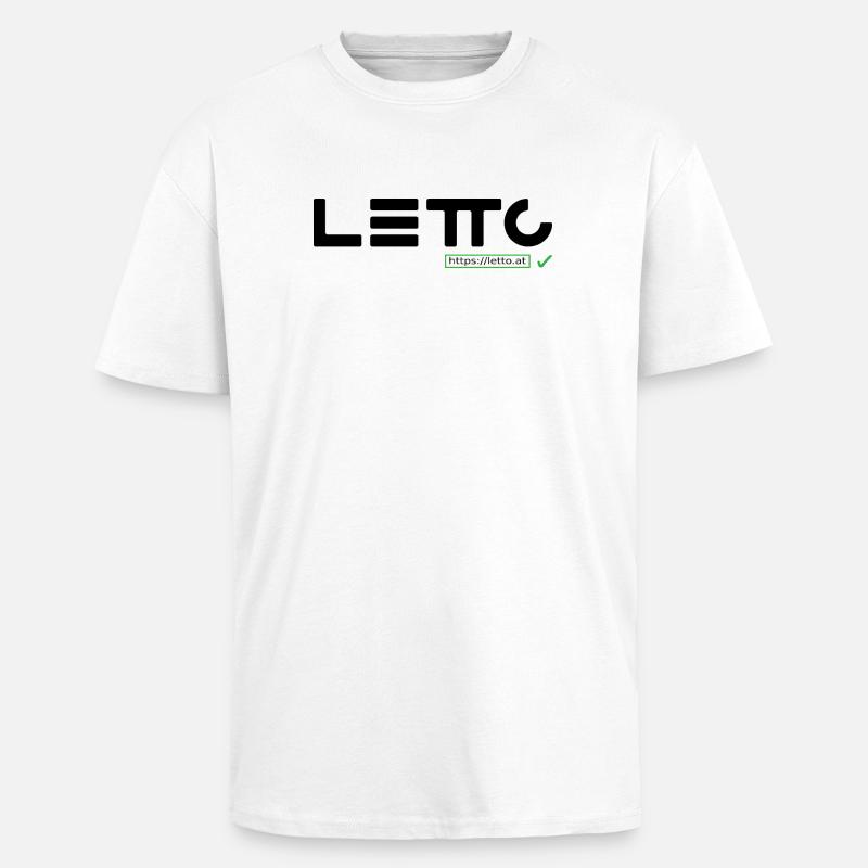 Logo_mit_Hackerl - T-shirt unisexe oversize épais - blanc