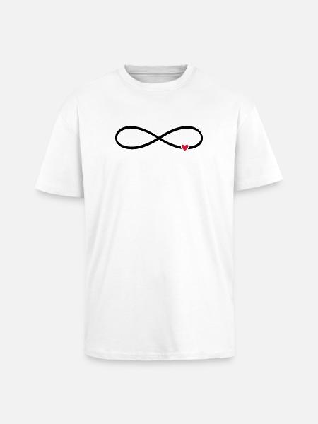 Infinity sign heart love gift - Unisex Oversized Heavyweight T-shirt - white