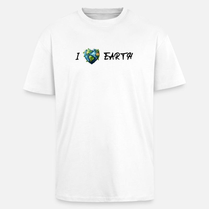 Ich Liebe Die Erde - Oversized Heavyweight Unisex T-Shirt - Weiß