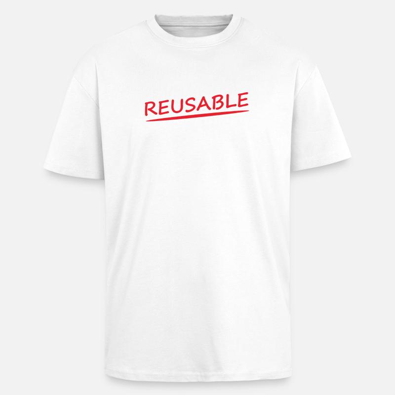 REUSABLE - Oversized Heavyweight Unisex T-Shirt - Weiß