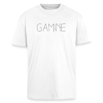 Gamine - Idée cadeau original femme - T-shirt unisexe oversize épais - blanc - Devant - Alina (178cm) & Michal (187cm)