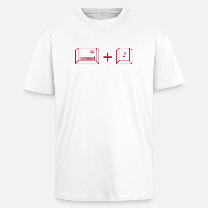 Commande + Z - T-shirt unisexe oversize épais - blanc