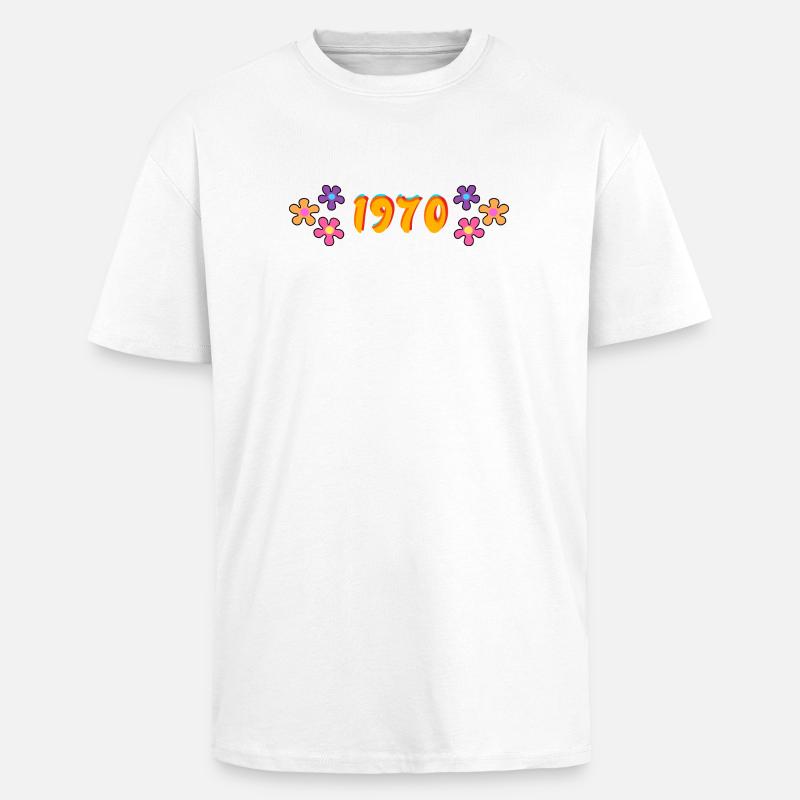 1970 Hippie-Stil - Oversized Heavyweight Unisex T-Shirt - Weiß