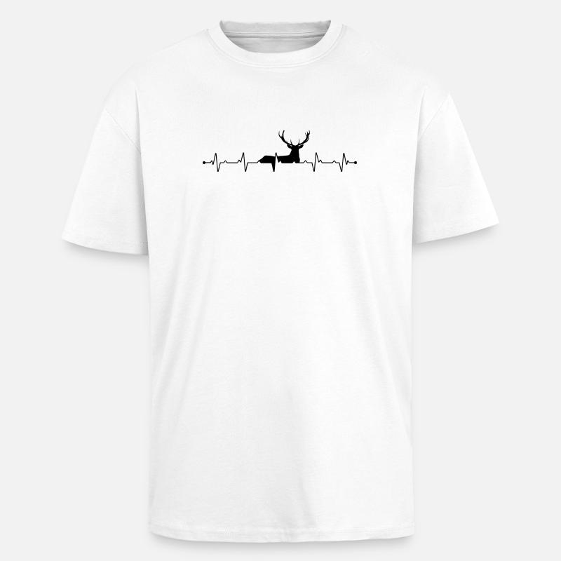 Herzschlag-Hirschjagd - Oversized Heavyweight Unisex T-Shirt - Weiß