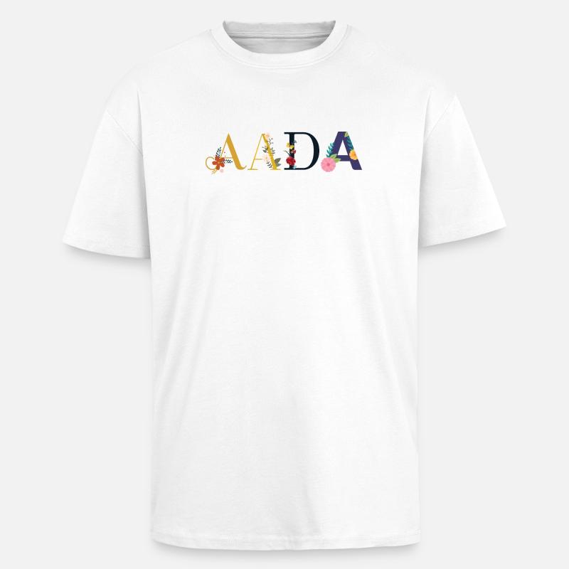 AADA Name mit Blumen geschmückt - Oversized Heavyweight Unisex T-Shirt - Weiß