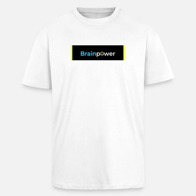 Brainpower Glühbirne Typografie - Oversized Heavyweight Unisex T-Shirt - Weiß