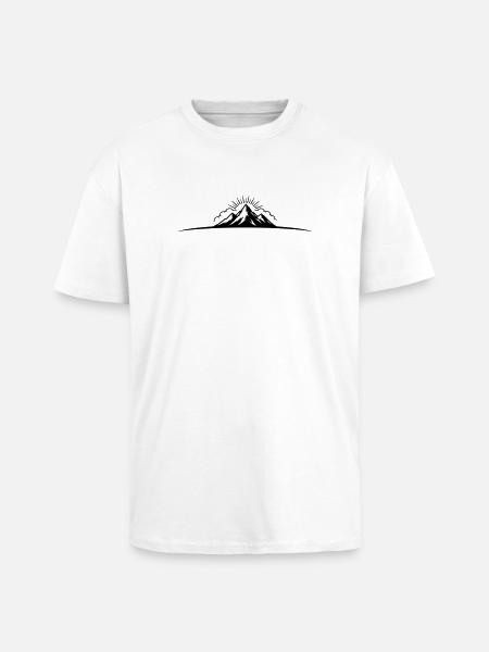 Berge Outdoor Symbol Mountains - Unisex Oversized Heavyweight T-shirt - white