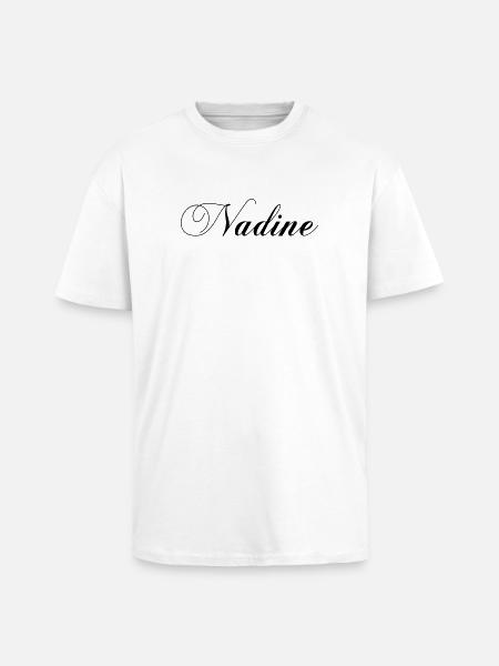 nadine_name - T-shirt unisexe oversize épais - blanc