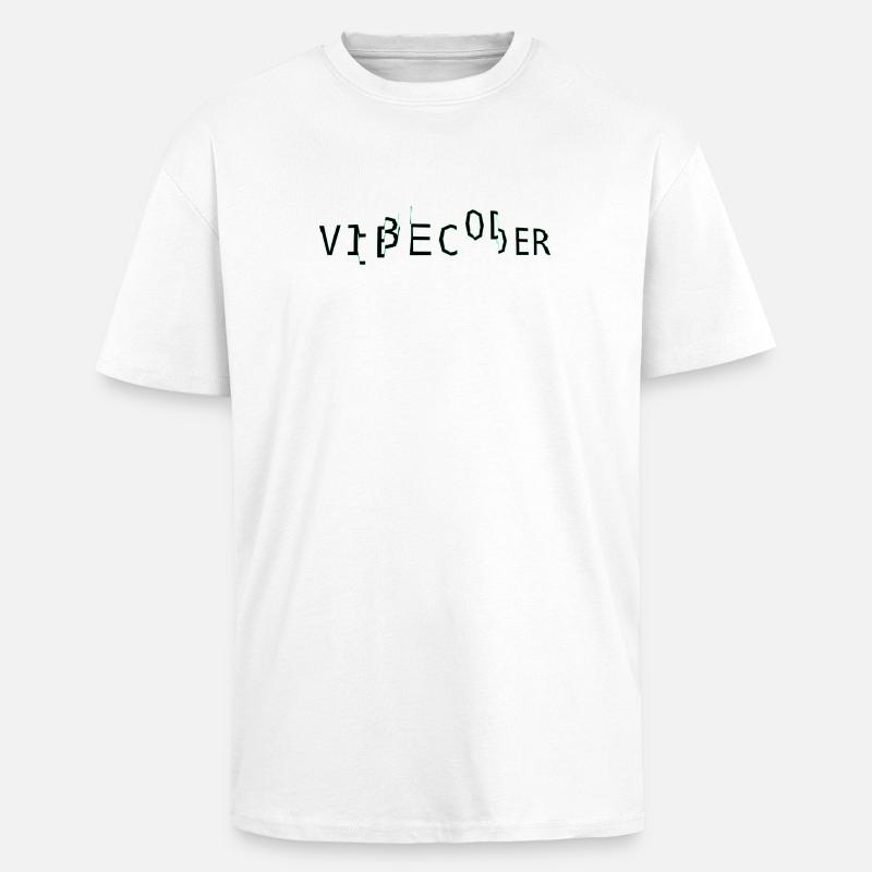 vibecoder_mono glitch - Unisex Oversized Heavyweight T-shirt - white