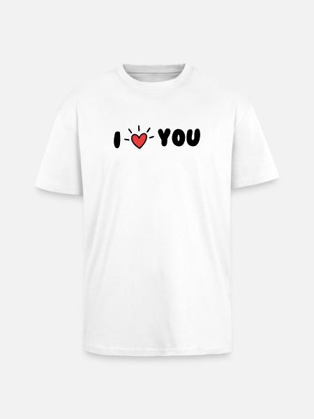 I love you - T-shirt unisexe oversize épais - blanc