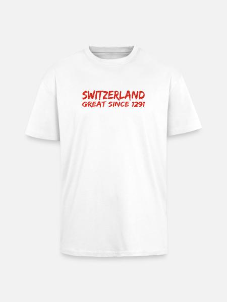 Switzerland - Great Since 1291 - Schweiz - Schwiiz - Unisex Oversized Heavyweight T-shirt - white