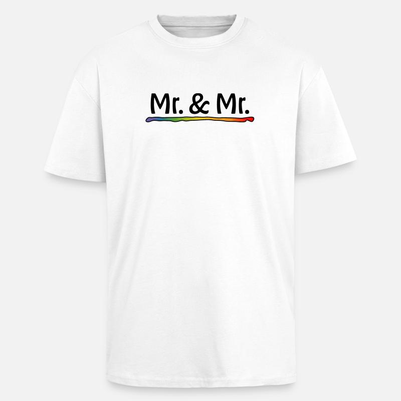 Regenbogen Mr and Mr schwarz - Oversized Heavyweight Unisex T-Shirt - Weiß