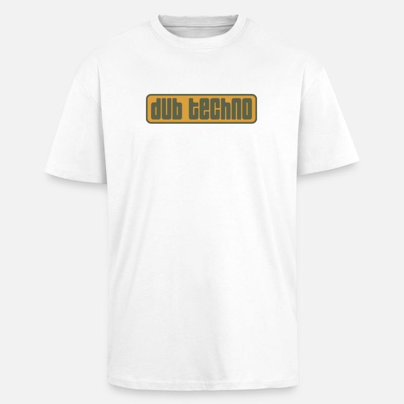 Dub Techno Retro Emblem - Unisex Oversized Heavyweight T-shirt - white