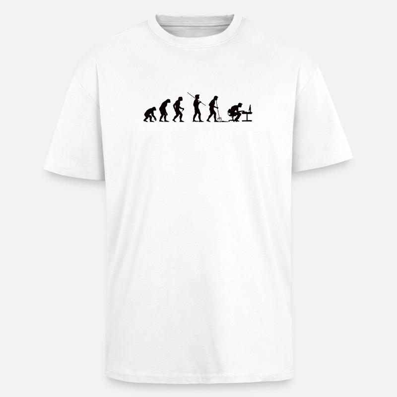 Programmer Evolution Computer Scientist Developer - Unisex Oversized Heavyweight T-shirt - white