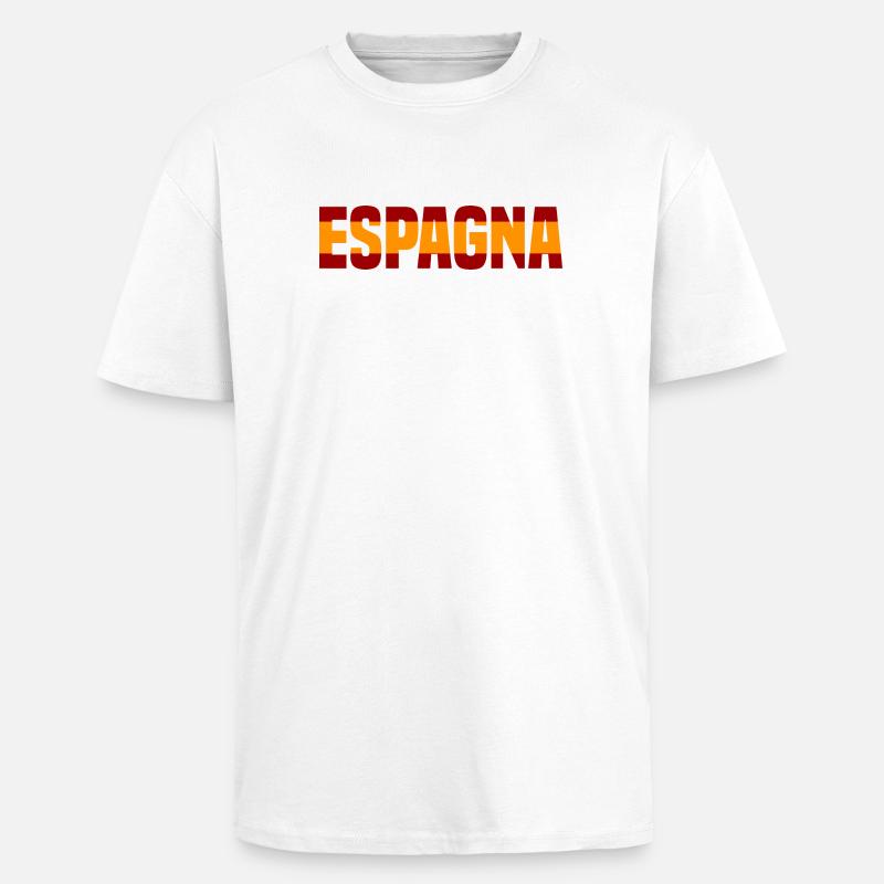 Espagna Contrasté - T-shirt unisexe oversize épais - blanc