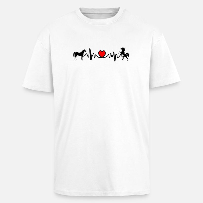 Herzfrequenz reiten - Oversized Heavyweight Unisex T-Shirt - Weiß