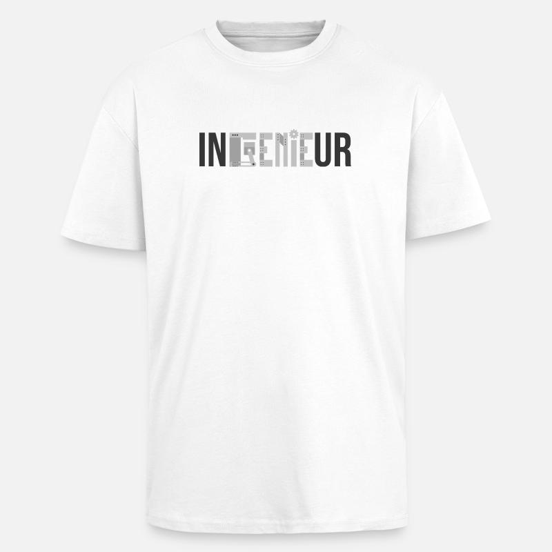 Engineer GENIE - Funny Mechanical Engineering - Unisex Oversized Heavyweight T-shirt - white