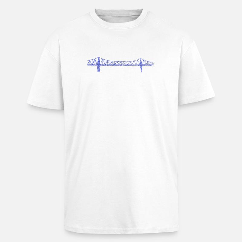 Rendsburger Hochbrücke – Urban Scribble Art Design - Oversized Heavyweight Unisex T-Shirt - Weiß