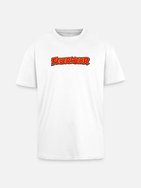 Feuerwehr Comic Schriftzug - Oversized Heavyweight Unisex T-Shirt - Weiß