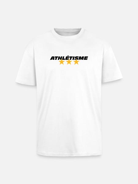 Athlétisme - T-shirt unisexe oversize épais - blanc