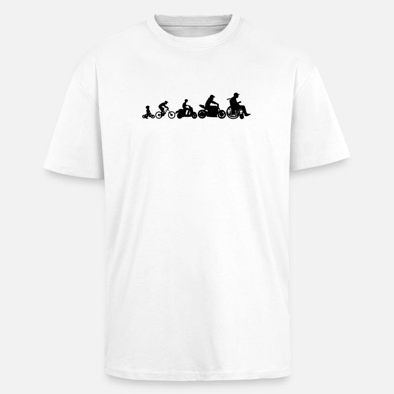 Evolution 2 roues - T-shirt unisexe oversize épais - blanc